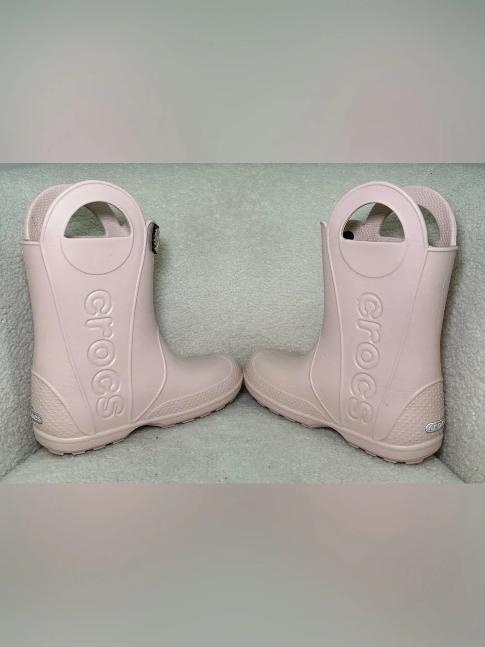 Crocs Handle It Rain Boots Pink Crush J3 Kids Waterproof Rain Boots Cute Jibbitz